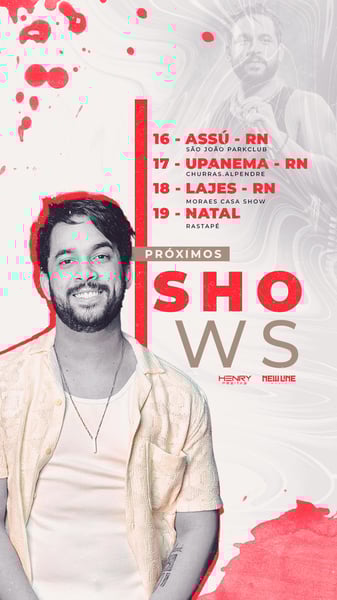 FLYER ARTISTA AGENDA DE SHOWS STORIES