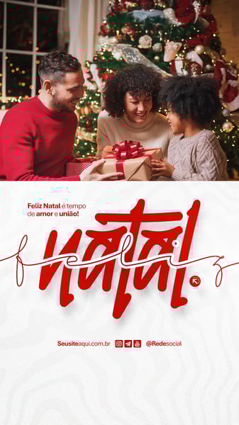 FELIZ NATAL 25 DE DEZEMBRO BOAS FESTAS SOCIAL MEDIA PSD EDITÁVEL