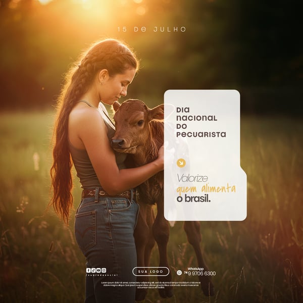 15 DE JULHO - DIA NACIONAL DO PECUARISTA - FLYER SOCIAL MEDIA PSD EDITÁVEL