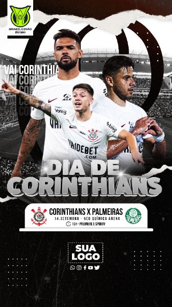 FLYER ESPORTIVO BRASILEIRÃO DIA DE CORINTHIANS STORIES