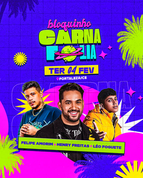 XQT FLYER CARNAVAL BLOQUINHO CARNAFOLIA - FEED