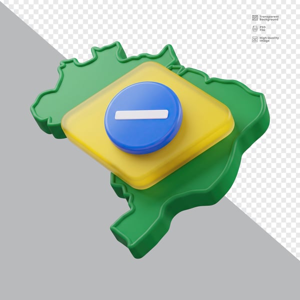 ELEMENTO 3D PARA COMPOSIÇÃO BRASIL PNG 010
