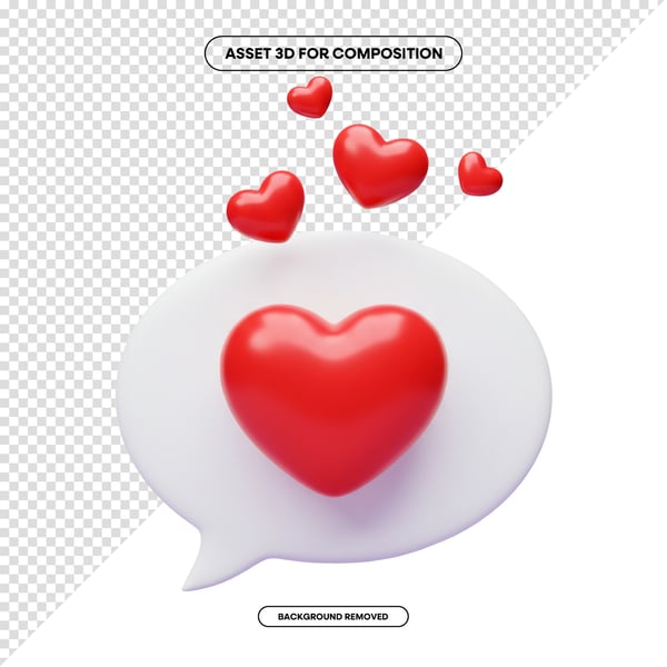 ÍCONE CORAÇÃO 3D DIA DOS NAMORADOS PNG