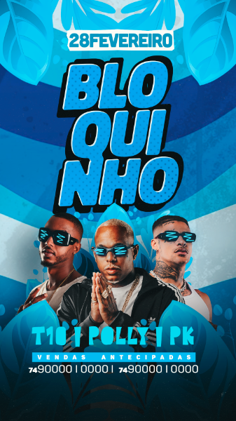 FLYER EVENTO CARNAVAL BLOQUINHO STORIES PSD EDITÁVEL