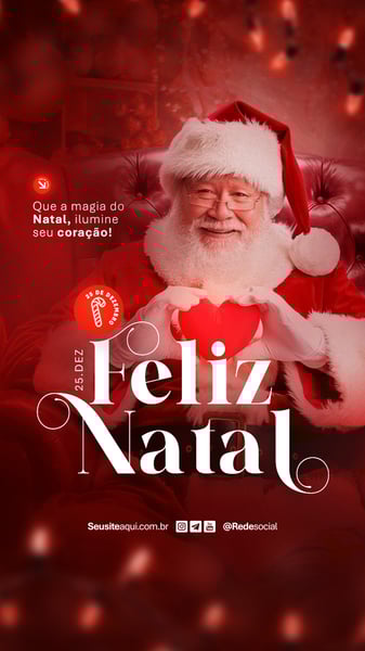 FELIZ NATAL 25 DE DEZEMBRO SOCIAL MEDIA PSD EDITÁVEL