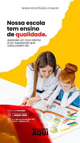 STORY - AULAS DE ESPANHOL | IDIOMAS | ESCOLA | SOCIAL MEDIA | PSD EDITÁVEL