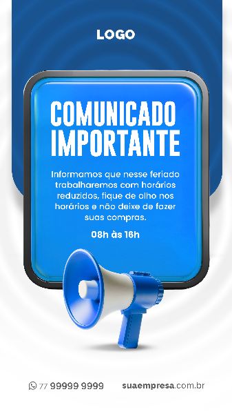 SOCIAL MEDIA PARA AVISOS E COMUNICADOS - AZUL