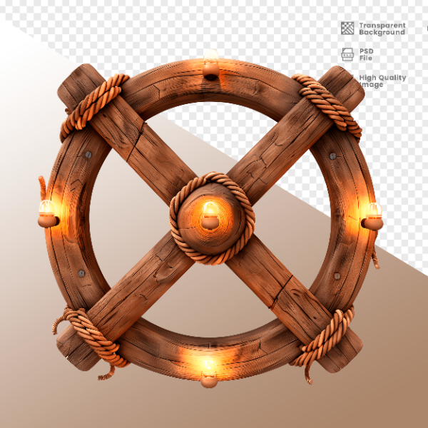 CÍRCULO DE MADEIRA COM LUZ