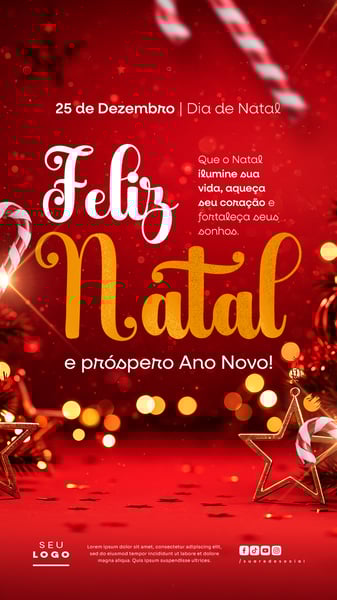 FELIZ NATAL E PRÓSPERO ANO NOVO STORY SOCIAL MEDIA PSD EDITÁVEL 4