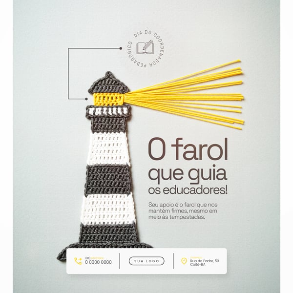 O FAROL QUE GUIA OS EDUCADORES DIA DO COORDENADOR PEDAGÓGICO SOCIAL MEDIA PSD EDITÁVEL