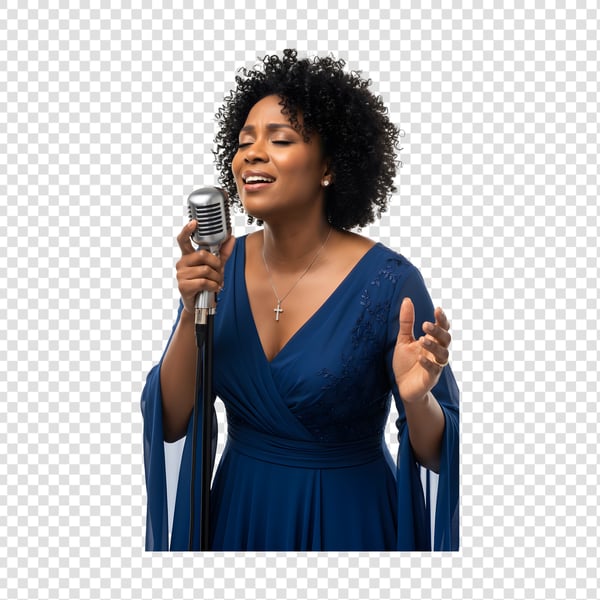 MULHER CANTORA GOSPEL COM MICROFONE CANTANDO 03