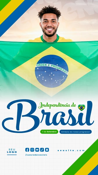 INDEPENDÊNCIA DO BRASIL 7 DE SETEMBRO STORY SOCIAL MEDIA EDITÁVEL
