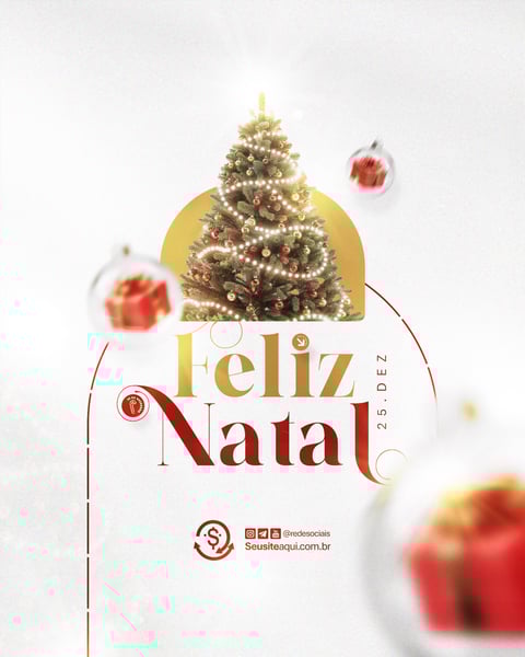 FELIZ NATAL 25 DE DEZEMBRO SOCIAL MEDIA PSD EDITÁVEL