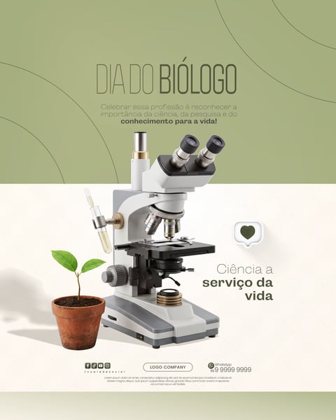 HOMENAGEM ESPECIAL DIA DO BIÓLOGO PROFISSÃO CIÊNCIA SOCIAL MEDIA PSD EDITÁVEL 2