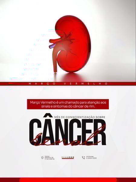MARÇO VERMELHO CAMPANHA DE CONSCIENTIZAÇÃO SOBRE O CÂNCER RENAL PSD EDITÁVEL 3