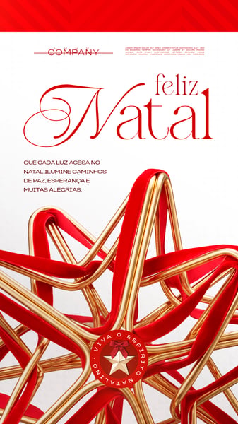 FELIZ NATAL BANNER VERMELHO DOURADO SOCIAL MEDIA FLYER PSD EDITÁVEL STORY