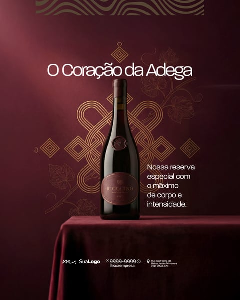 ADEGA DE VINHOS GOURMET SELEÇÃO ESPECIAL SOCIAL MEDIA PSD EDITÁVEL 1