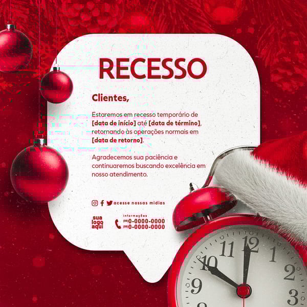 AVISO COMUNICADO RECESSO NATALINO FEED