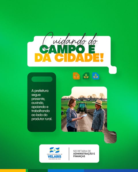 PREFEITURA INFORME COMUNICADO PAVIMENTAÇÃO PRAÇA SAÚDE CAMPO RURAL MÁQUINAS VAGAS AVISO PSD EDITÁVEL