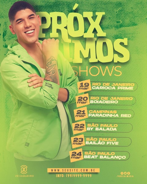 FLYER ARTISTA AGENDA DE SHOWS FEED