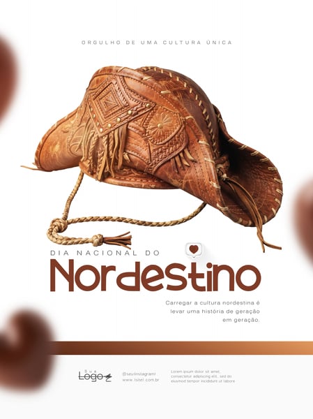 DIA DO NORDESTINO ARTE CULTURA COURO SOCIAL MEDIA FLYER PSD EDITÁVEL