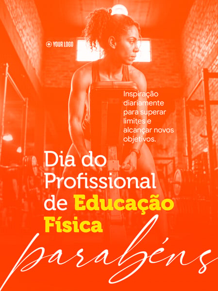 ACADEMIA PROFISSIONAL EDUCAÇÃO FÍSICA SOCIAL MEDIA FLYER PSD EDITÁVEL