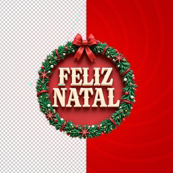 FELIZ NATAL - SELO 3D VERMELHO 1