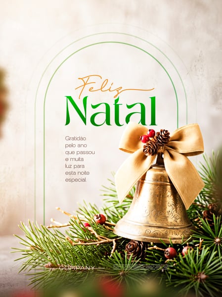 FELIZ NATAL SINO DOURADO PINHEIRO SOCIAL MEDIA FLYER PSD EDITÁVEL