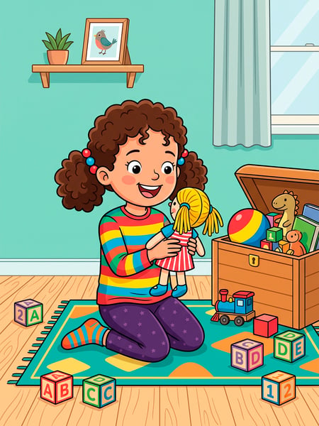 CRIANÇA BRINCANDO DE BONECA EM JPG