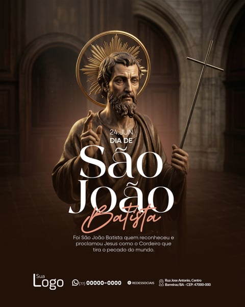 DIA DE SÃO JOÃO BATISTA 24 DE JUNHO SOCIAL MEDIA PSD EDITÁVEL 4