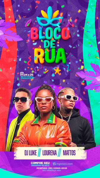 FLYER PARA EVENTOS BLOCO DE RUA STORYS