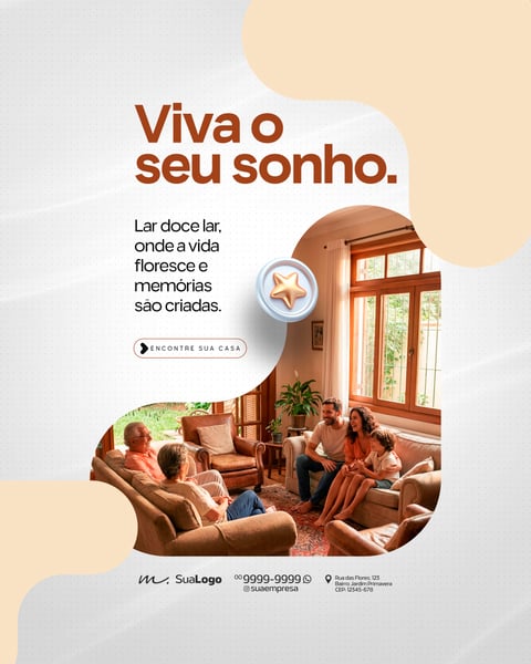 CORRETORA DE IMÓVEIS IMOBILIÁRIO VENDA DE CASAS SOCIAL MEDIA PSD EDITÁVEL 1