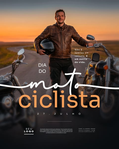 DIA DO MOTOCICLISTA 27 DE JULHO SOCIAL MEDIA PSD EDITÁVEL 5