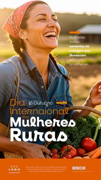 DIA INTERNACIONAL DAS MULHERES RURAIS 15 DE OUTUBRO STORY SOCIAL MEDIA PSD EDITÁVEL 1