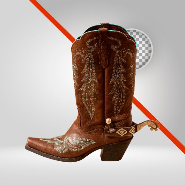 BOTA DE PEÃO 01, TRAJE DE BOIADEIRO, COWBOY, CALÇADO RURAL, VAQUEJADA, CAVALGADA, PNG