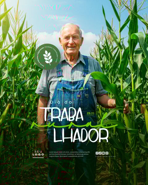 DIA DO TRABALHADOR RURAL 25 DE MAIO SOCIAL MEDIA EDITÁVEL FEED