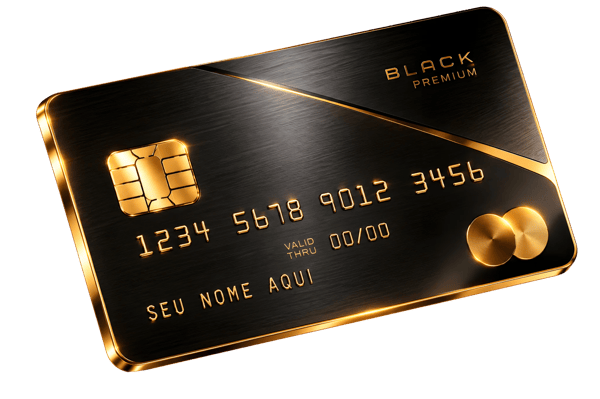 CARTÃO BLACK PREMIUM EM PRETO E DOURADO