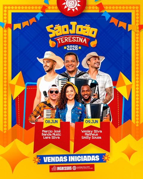 FLYER SÃO JOÃO 2026 FESTA JUNINA ARTISTAS E EVENTOS
