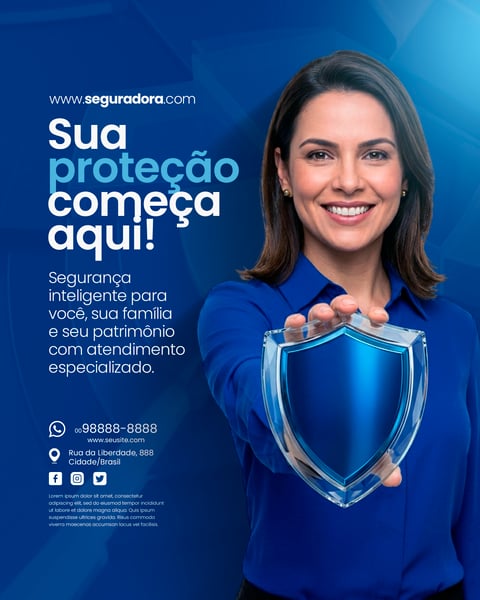 SEGURADORA SOCIAL MEDIA PSD EDITÁVEL
