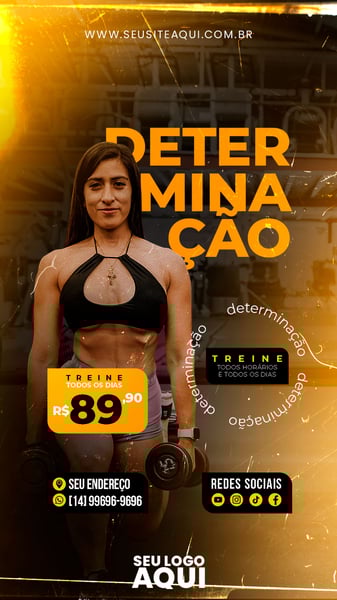 POST STORY - ACADEMIA - DETERMINAÇÃO, TREINE TODOS OS DIAS