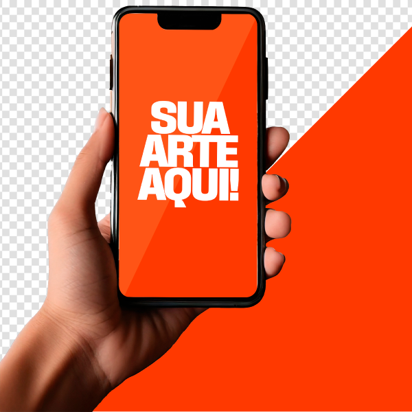 MOCKUP MÃO SEGURANDO CELULAR 100% EDITÁVEL PHOTOSHOP