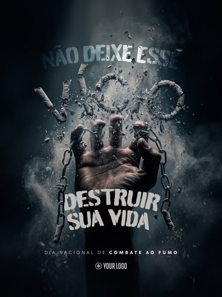 COMBATE AO FUMO VÍCIO E SAÚDE SOCIAL MEDIA FLYER PSD EDITÁVEL