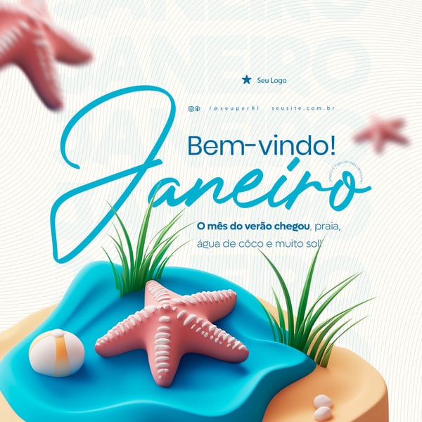 BEM VINDO JANEIRO SOCIAL MEDIA PSD EDITÁVEL