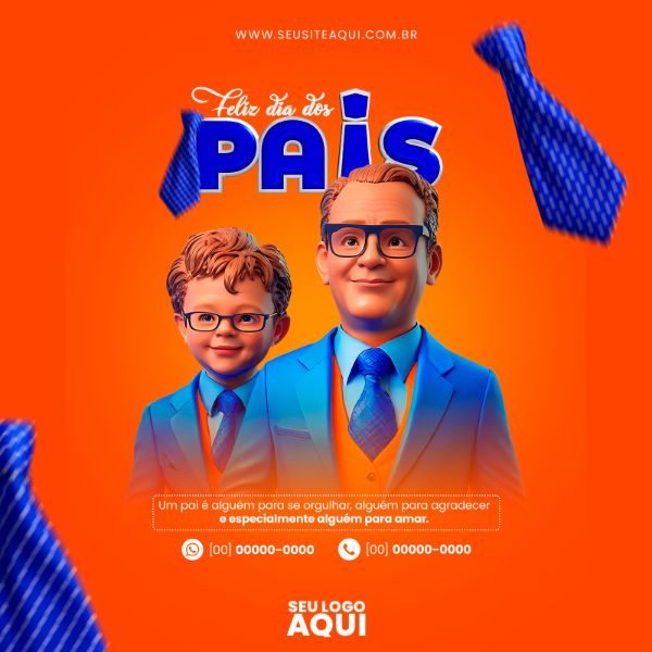 FEED QUADRADO - FELIZ DIA DOS PAIS | SOCIAL MEDIA | PSD EDITÁVEL