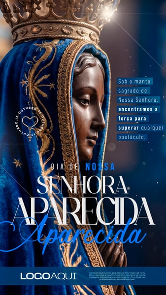 DIA DE NOSSA SENHORA APARECIDA DEVOTAÇÃO SOCIAL MEDIA FLYER PSD EDITÁVEL STORY