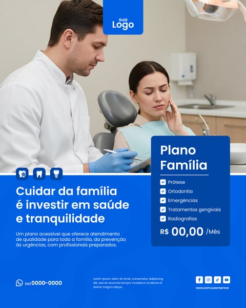 CUIDAR DA FAMÍLIA É INVESTIR EM SAÚDE E TRANQUILIDADE Figma Social Media Template