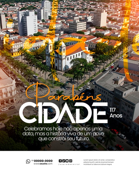 PARABÉNS CIDADE ANIVERSÁRIO SOCIAL MEDIA PSD EDITÁVEL 6
