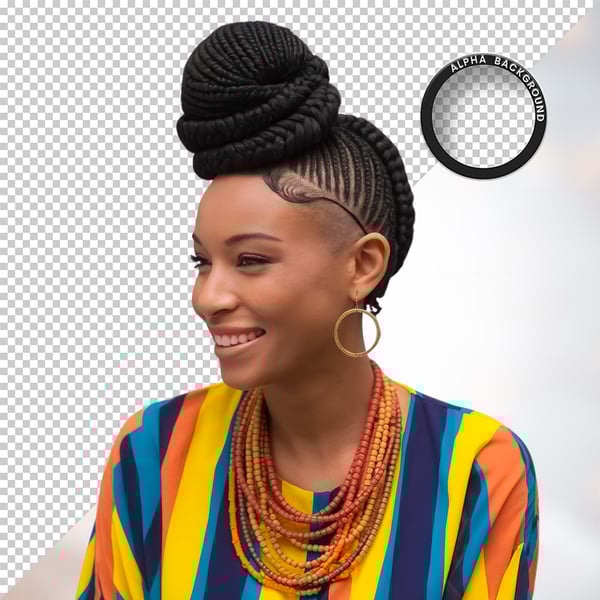 MULHER NEGRA AFRO ELEMENTO PSD PNG