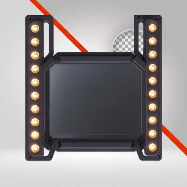 REFLETOR TELÃO 01, OUTDOOR ELETRÔNICO 3D-IA, ELEMENTO PNG, PARA FLYERS FUNK, MC, DJ, LUZES