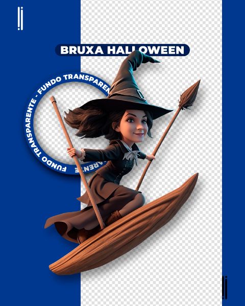 BRUXA HALLOWEEN | IMAGEM SEM FUNDO | ELEMENTO 3D | PNG